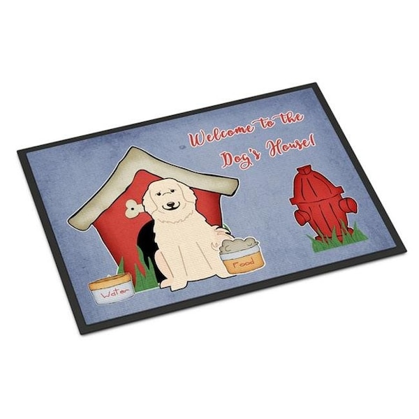 Carolines Treasures BB2837MAT Dog House Collection Great Pyrenese Indoor or Outdoor Mat; 18 x 0.25 x 27 in. BB2837MAT - main
